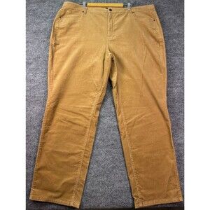 Talbots Slimming Corduroy Straight Leg Pants Camel Brown Curvy Fit 22W NWOT
